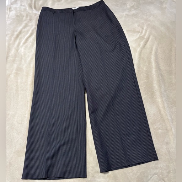 LOFT Pants - LOFT Julie Charcoal‎ Pinstripe Wool Blend Trousers